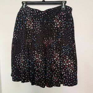 Torrid Black Floral Tiered Skater Mini Skirt Size 1